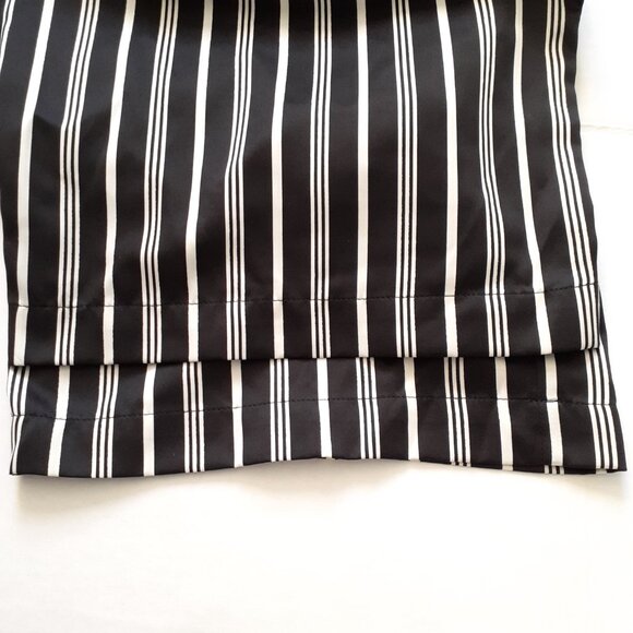 LRL Striped Satin Long Sleeve/Long Pant Pajama Set Black White Stripe Size M - Picture 14 of 15